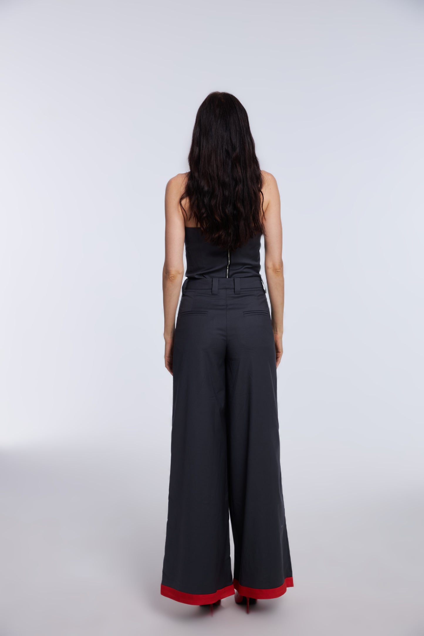 Bold Corset Top and Wide-Leg Pants