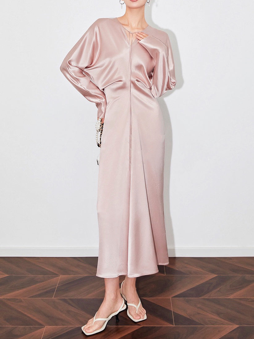 Pre-order Draped maxi dress in pale pink