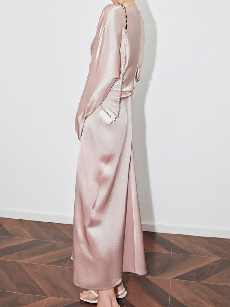 Pre-order Draped maxi dress in pale pink