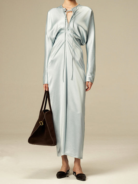 Pre-order Draped maxi dress in baby blue