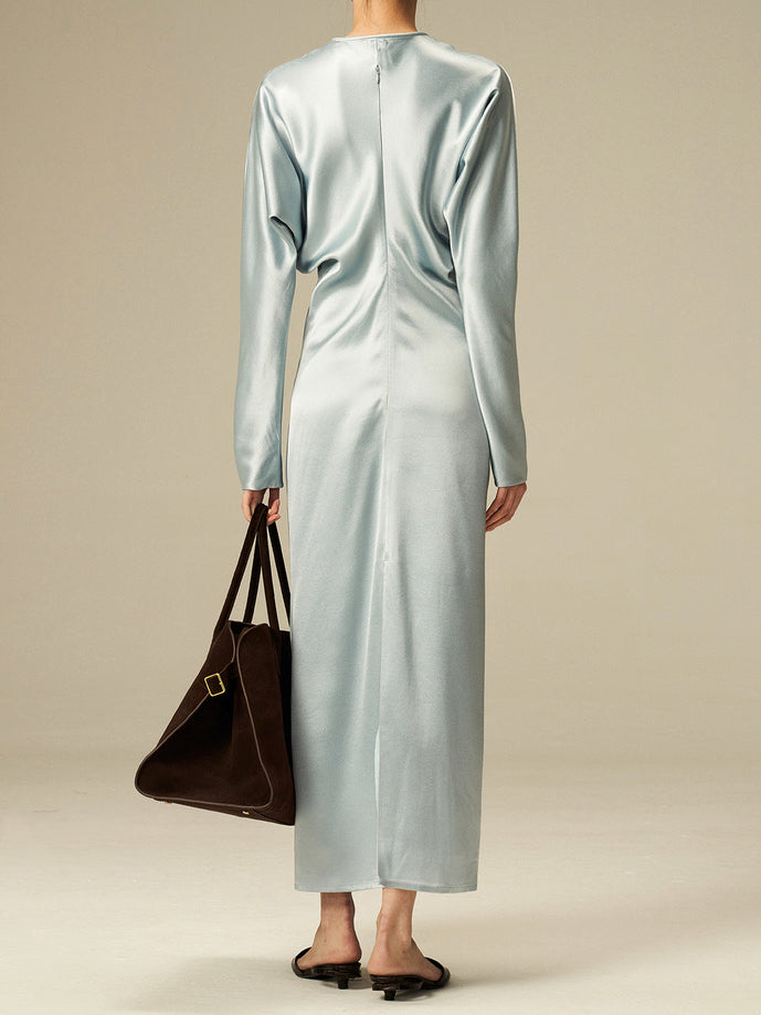 Pre-order Draped maxi dress in baby blue