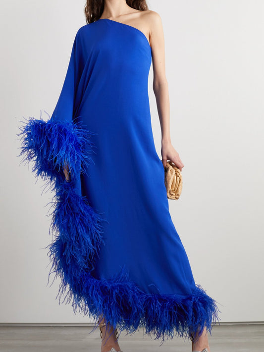 Pre-order Ubud extravaganza feather-trimmed gown