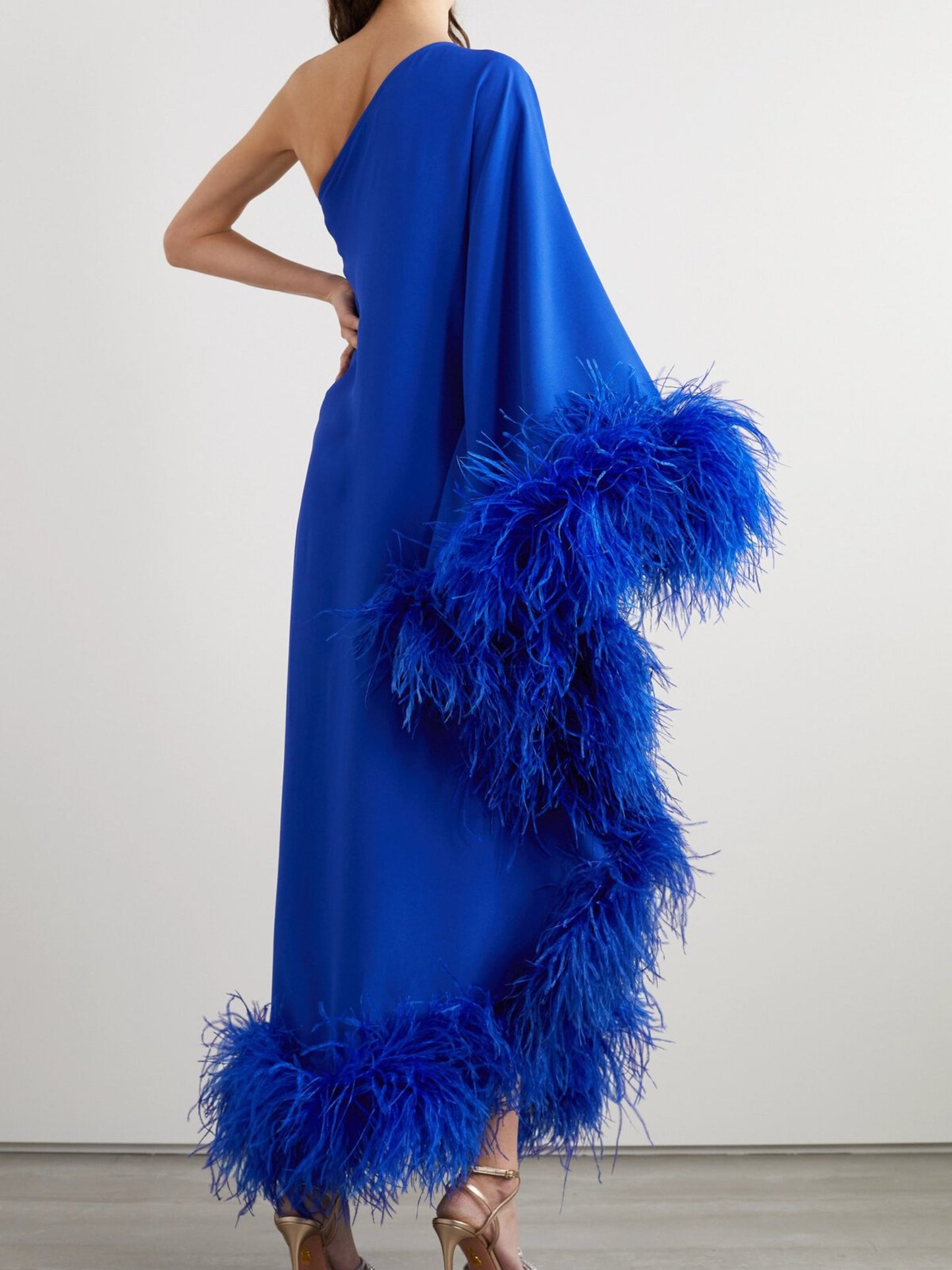 Pre-order Ubud extravaganza feather-trimmed gown