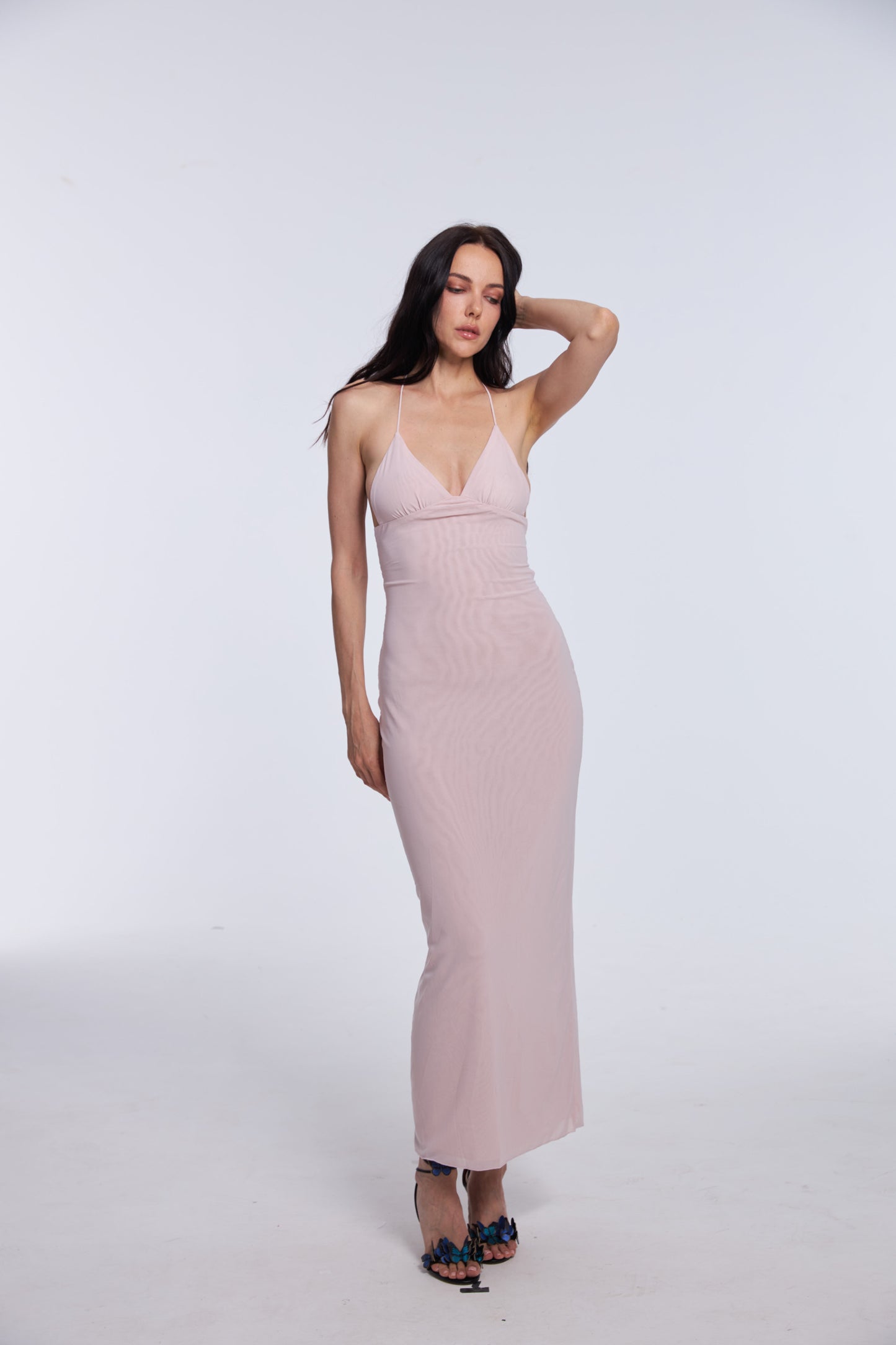 Pink Butterfly String-Back Dress