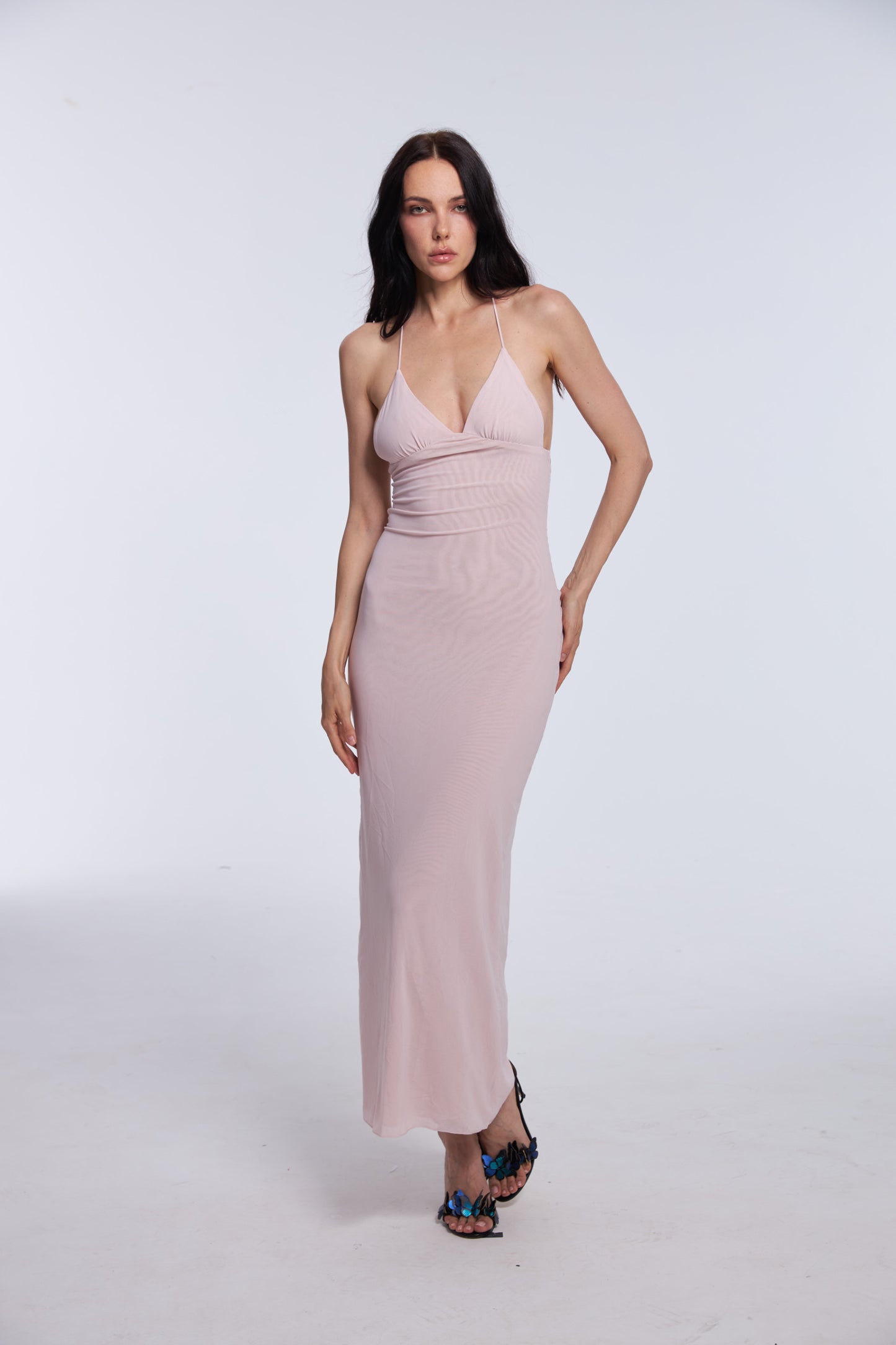 Pink Butterfly String-Back Dress