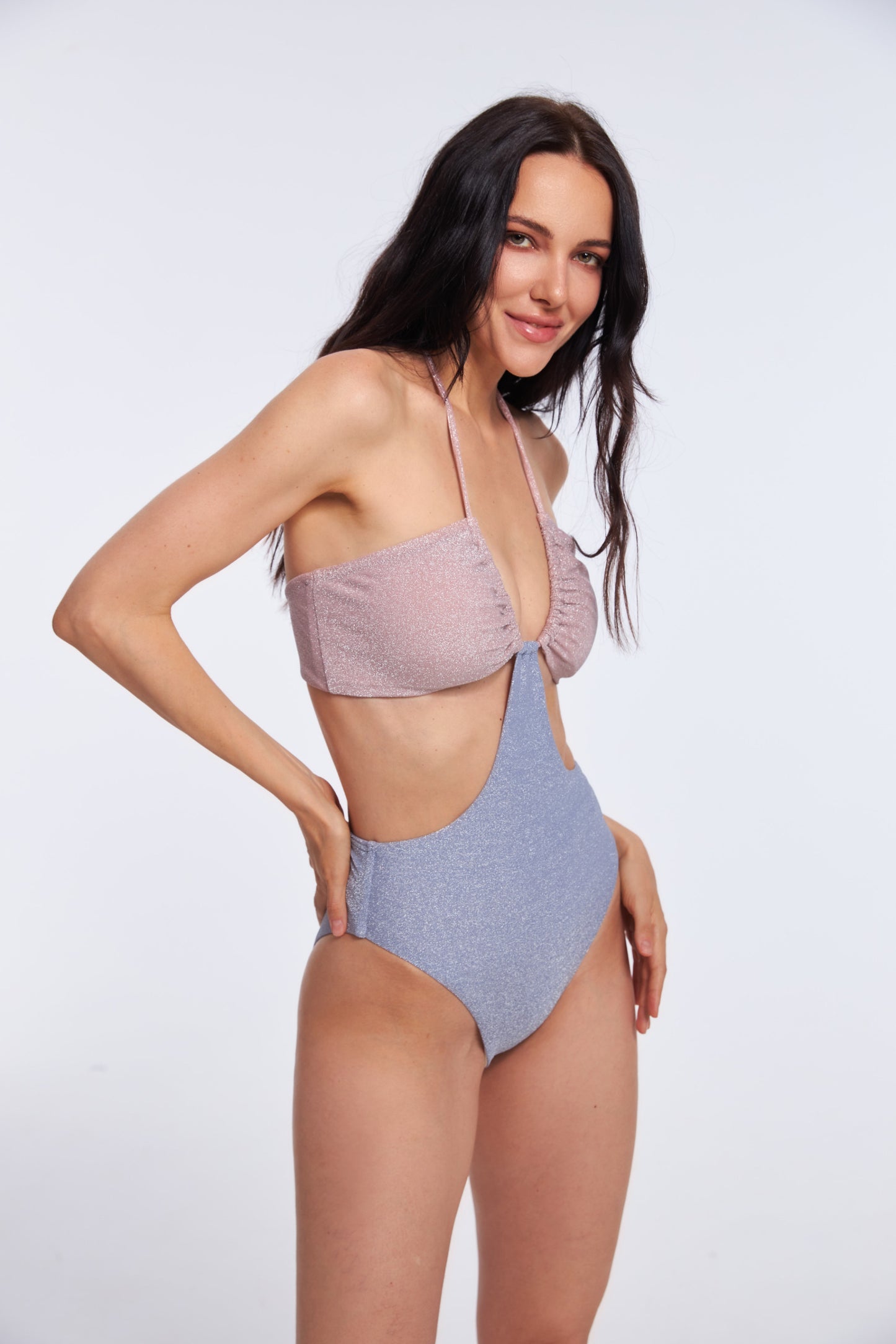 Sun-Kissed Summer Swimsuit with Wrapping Skirt "ROSE DUST"