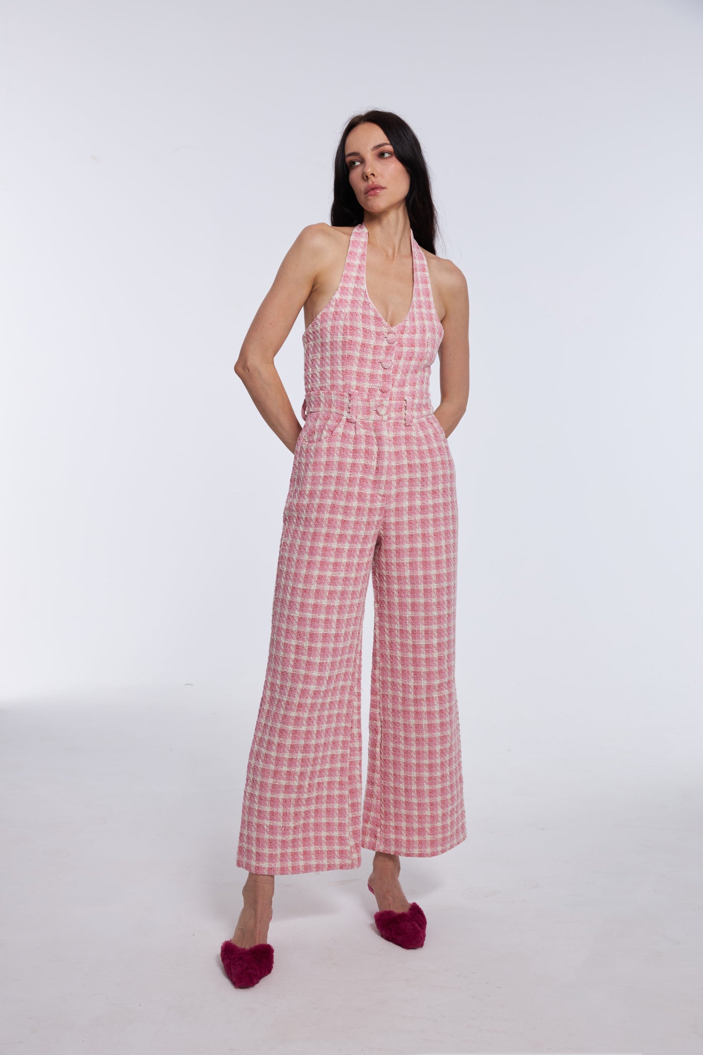 Pink Tweed Jumsuit